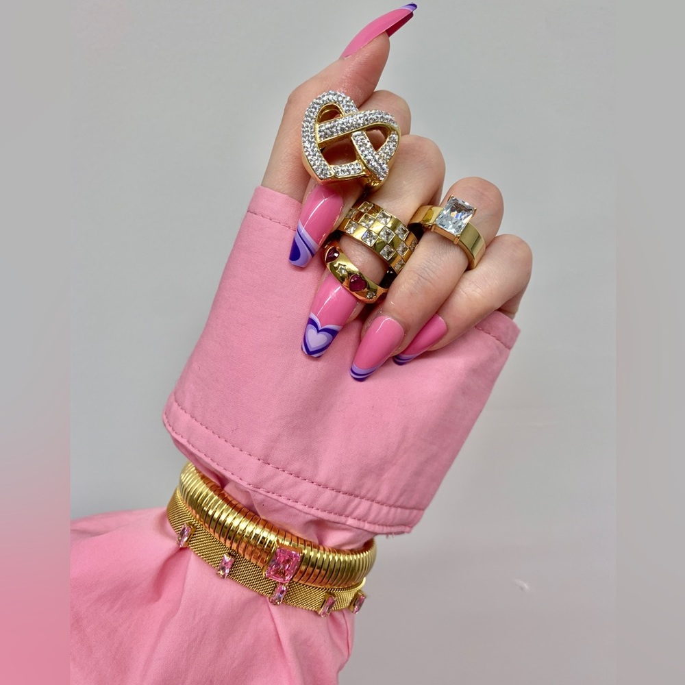 18k Gold Plated Bracelet/Bangle - Pink💖 - Picture 4 of 5
